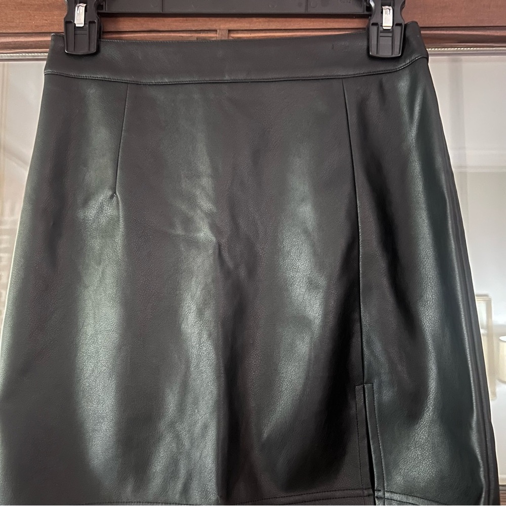 Garage Black Faux Leather Mini Skirt